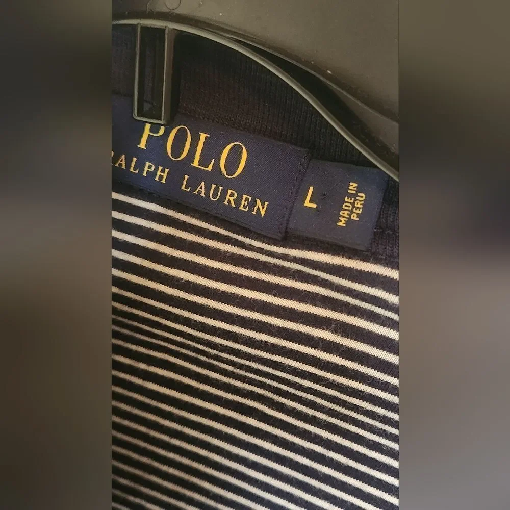 Polo Ralph Lauren L NavyBlue 100%PIMACOTTON Lined Pockets ButtonsUp Men Cardigan